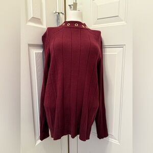 Belldini Maroon Sweater with Gold Details
